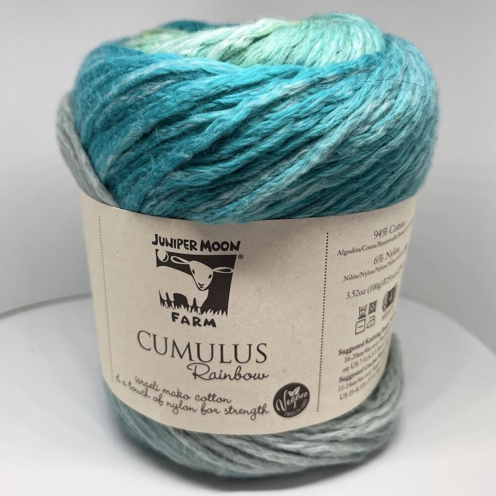 Juniper Moon Farm Cumulus Rainbow Yarn, Crystal Cove